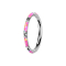 Micro Segmentring klappbar silber seitlich mehrere Opal streifen pink