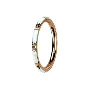 Anello micro segmentato pieghevole in oro rosa con...