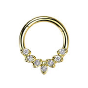 Anello a micro segmenti con cerniera placcato oro sette...