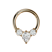 Anello a micro segmenti con cerniera in oro rosa con due...