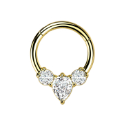 Anello micro segmento con cerniera a goccia placcato oro...