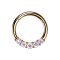 Anello micro segmento con cerniera in oro rosa cinque cristalli multicolore