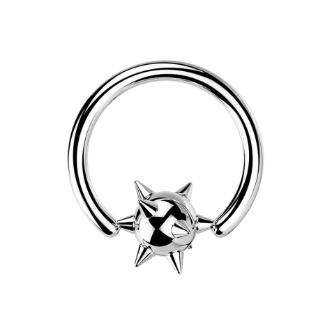 Anello di chiusura in argento a sfera con coni