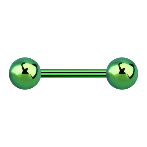 Barbell internal thread green with two balls