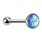 Barbell argent avec boule et boule opale bleue