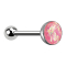 Barbell argento con palla e palla opale rosa