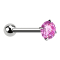 Barbell silver with ball and crystal pink set