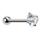 Barbell argent avec boule et cœur en cristal serti dargent
