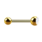 Barbell vergoldet mit Kugel und Kugel Epoxidstein weiss