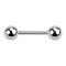 Micro barbell internal thread silver with two balls