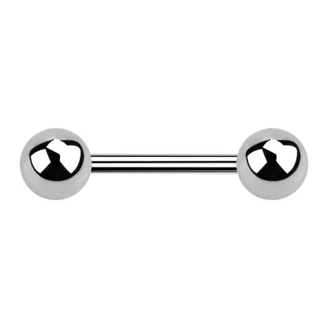 Barbell internal thread silver with two balls