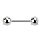 Micro Barbell internal thread silver with ball and ball crystal silver
