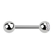 Barbell filetto interno argento con sfera e cristallo...