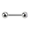 Barbell internal thread silver with ball and ball crystal silver