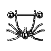 Barbell black with two balls Pendant spider
