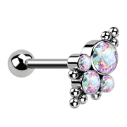 Micro barbell with internal thread, silver with ball and...