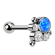 Micro Barbell Threadless silver with ball and three...