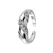 Ring silver wrapped with crystals