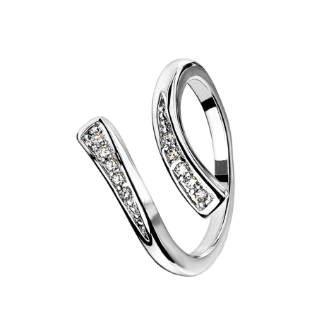 Ring silber zwei enden mit Kristallen