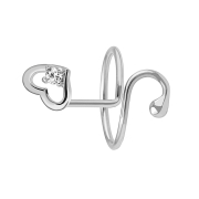 Bague argent avec cœur et cristal