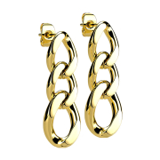 Gold-plated stud earrings Pendant chain links