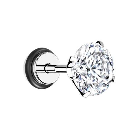 Tappo falso in cristallo argento con O-ring