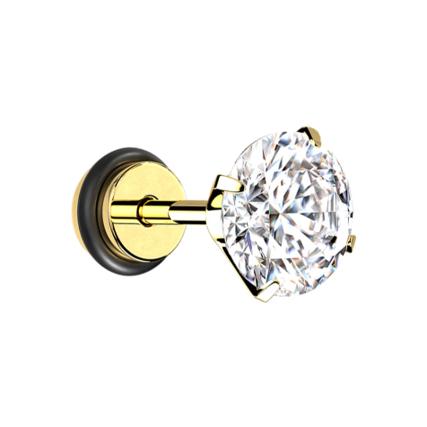 Fake plug gold-plated crystal silver with O-ring