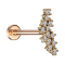Micro labret filo interno gruppo oro rosa con cristalli argento