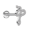Micro Labret filet intérieur argenté Cristaux de serpent argenté