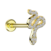 Micro Labret filet femelle doré cristal serpent...