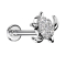 Micro Labret Innengewinde silber Schildkröte Kristalle silber
