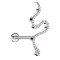 Micro Labret filet intérieur argent serpent grand cristaux multicolor