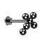 Micro Labret senza filettatura con fiore nero e sfere a croce