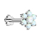 Micro labret sans filetage Fleur argentée Fleur opale blanche