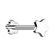 Micro labret sans filetage fleur argent étoile
