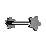 Micro labret sans filetage fleur noire étoile