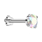 Micro labret sans filetage fleur argent avec cristal multicolore serti