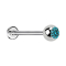 Micro Threadless Labret argenté avec boule cristal aqua