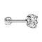 Micro Threadless Labret silber mit Kristall silber gefasst