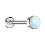 Micro Threadless Labret argenté Cylindre plat avec...