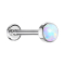 Micro threadless labret silver cylinder flat with opal white