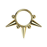 Micro Segmentring klappbar vergoldet Cone und Kugeln