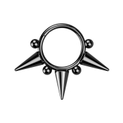 Micro segment ring hinged black Cone and balls