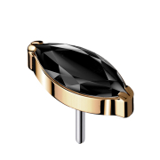 Threadless or rose avec cristal ovale noir