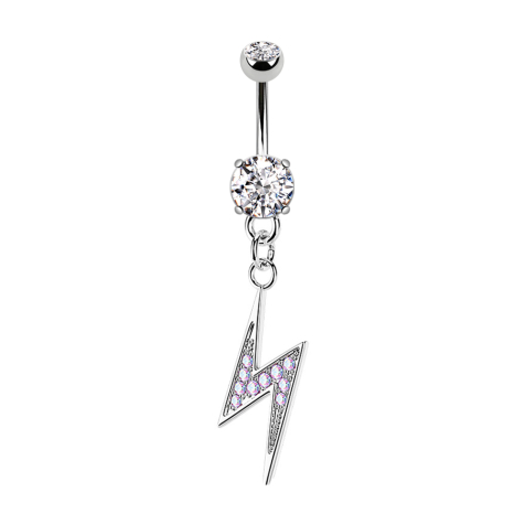 Banana silver with two balls crystal silver pendant lightning