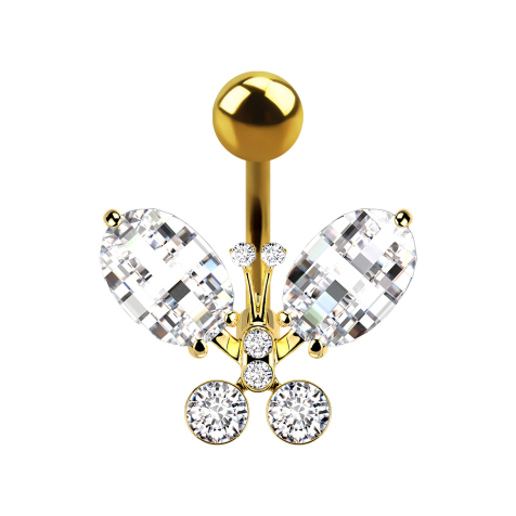 Banana 14k gold-plated with butterfly ball