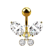 Banana 14k gold-plated with butterfly ball