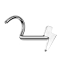 Threadless Nasenstecker gebogen silber Blitz silber