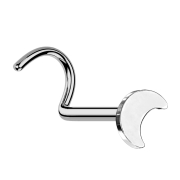 Clou doreille sans tige courbé argent lune argent