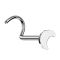 Threadless Nasenstecker gebogen silber Mond silber